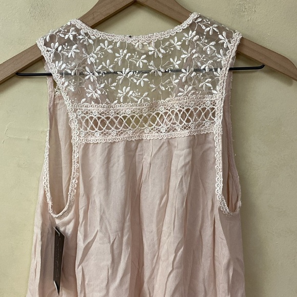 New! POL Blush Pink Semi Sheer Blouse - Picture 4 of 6